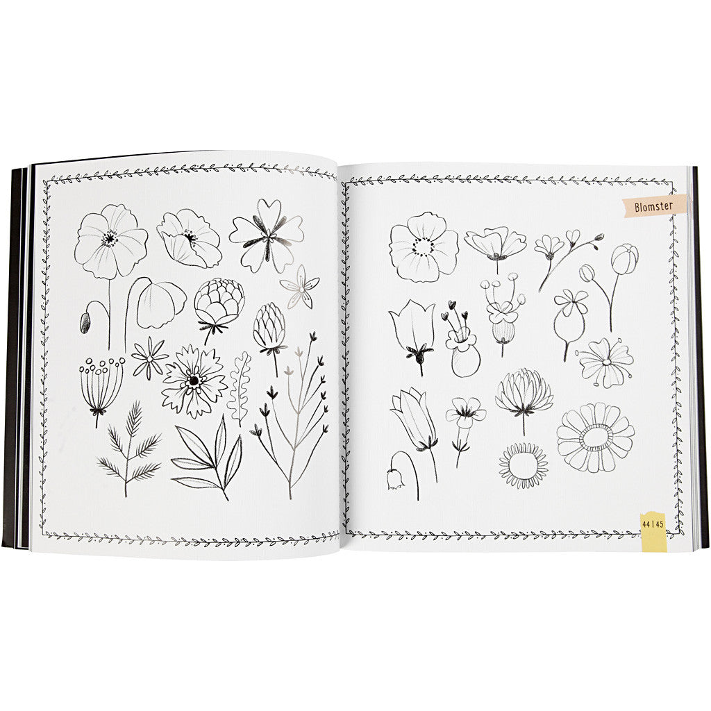 Lettrage à la main - 1000 idées, dim. 22x23 cm, ép. 2 cm, Nombre de pages 143, 1 pièce, Texte en danois [HOB-19290]