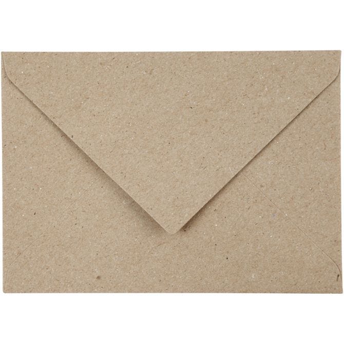 Recycled Envelopes, C6 11.5x16 cm,  120 g, natural, 50pcs