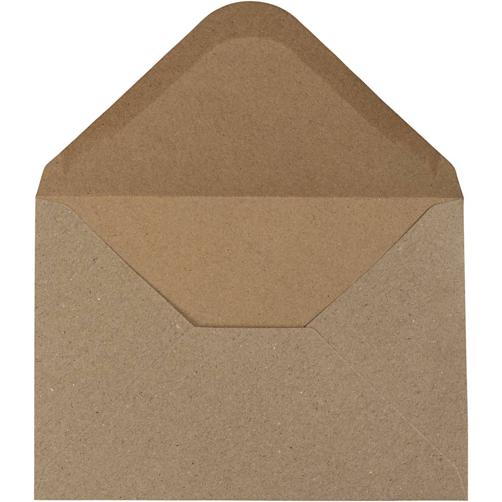 Gerecyclede Enveloppen, C6 11,5x16 cm,  120 gr, naturel, 50stuks [HOB20530]