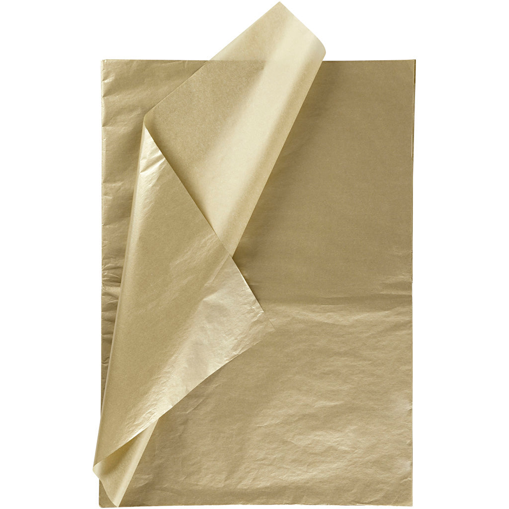Tissue Paper, sheet 50x70 cm, 17 g, gold, 25 sheet