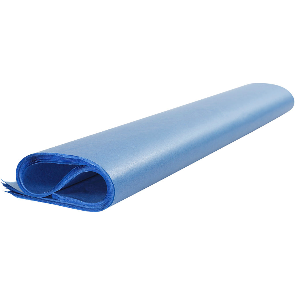 Tissuepapier, vel 50x70 cm,  14 gr, blauw, 25vellen [HOB20866]