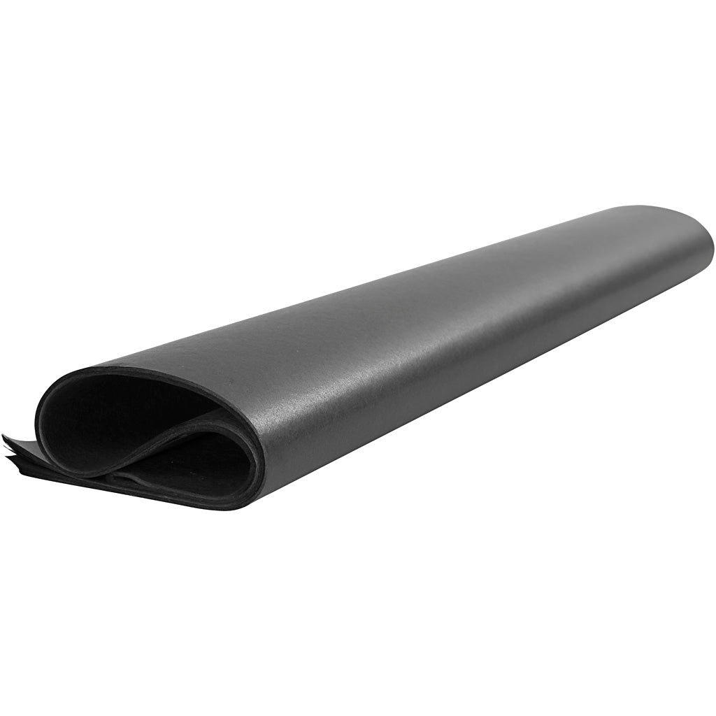 Tissuepapier, vel 50x70 cm,  14 gr, zwart, 25vellen [HOB20869]