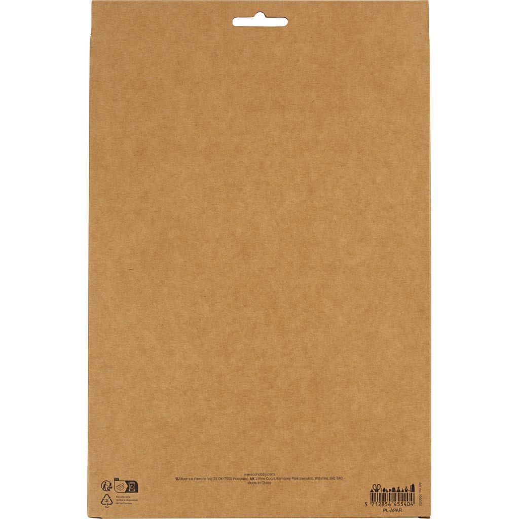 Crêpepapier, vel 25x60 cm, Crêpe-verhouding: 180%, 105 gr, standaardkleuren, 8 vel/ 1 doos [HOB-209003]