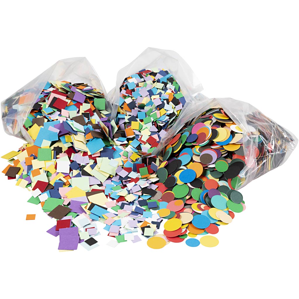 Card Mosaics, size 10+15+20 mm, ca. 80000 pc, assorted colours, 8x180 g