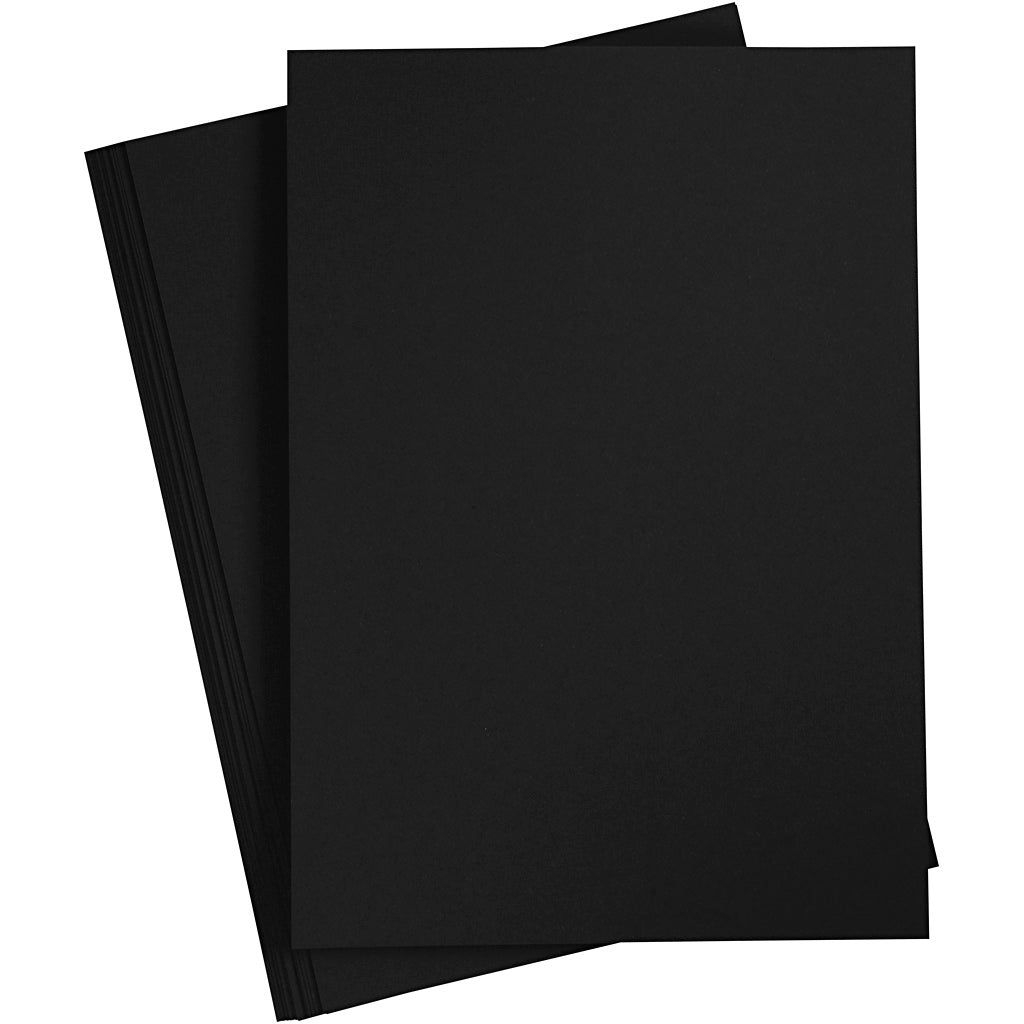 Card, A4, sheet 210x297 mm, 180 g, black, 20 sheet