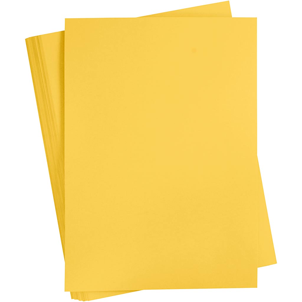 Card, A2, sheet 420x594 mm, 180 g, sun yellow, 100 sheet