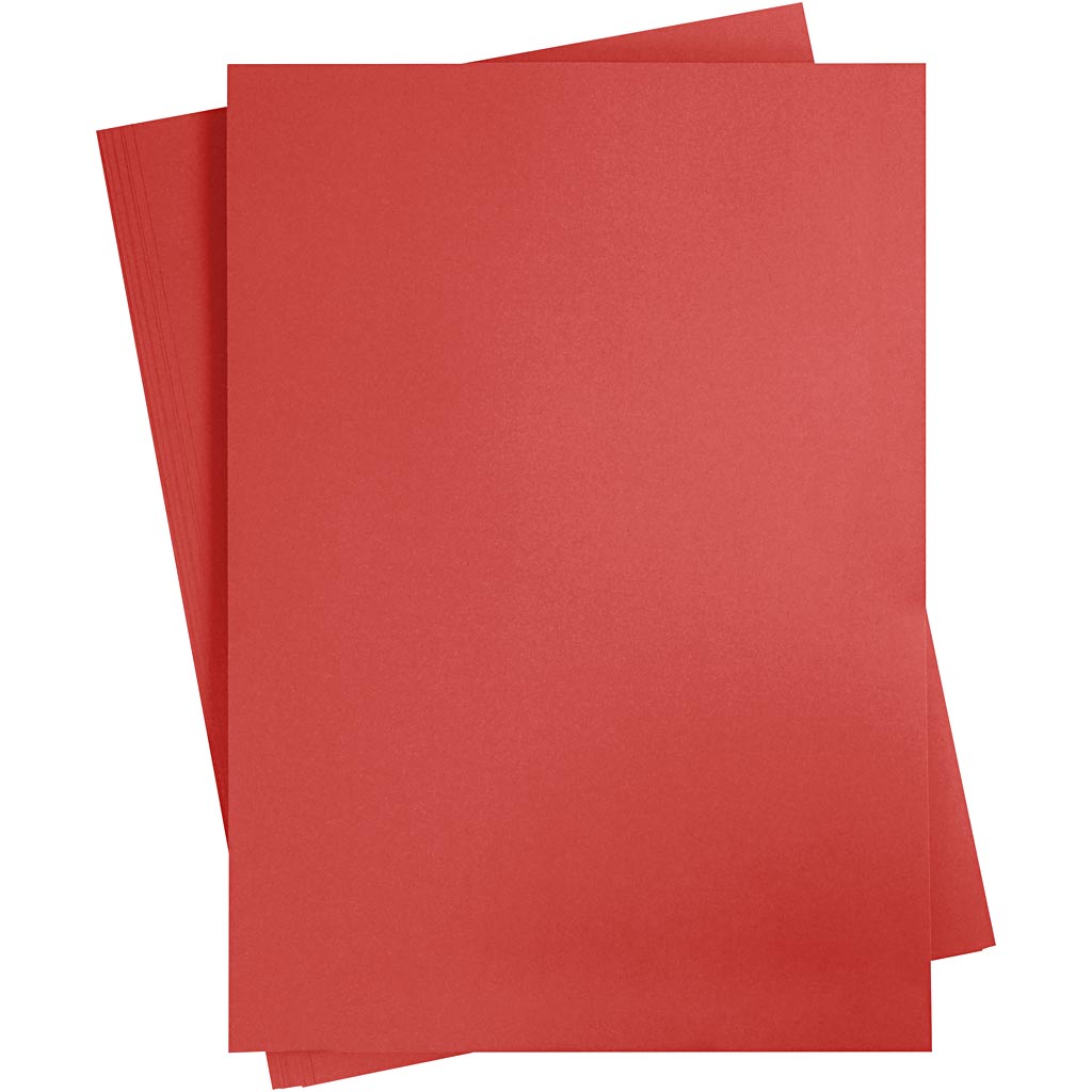 Card, A2, sheet 420x594 mm, 180 g, red, 10 sheet