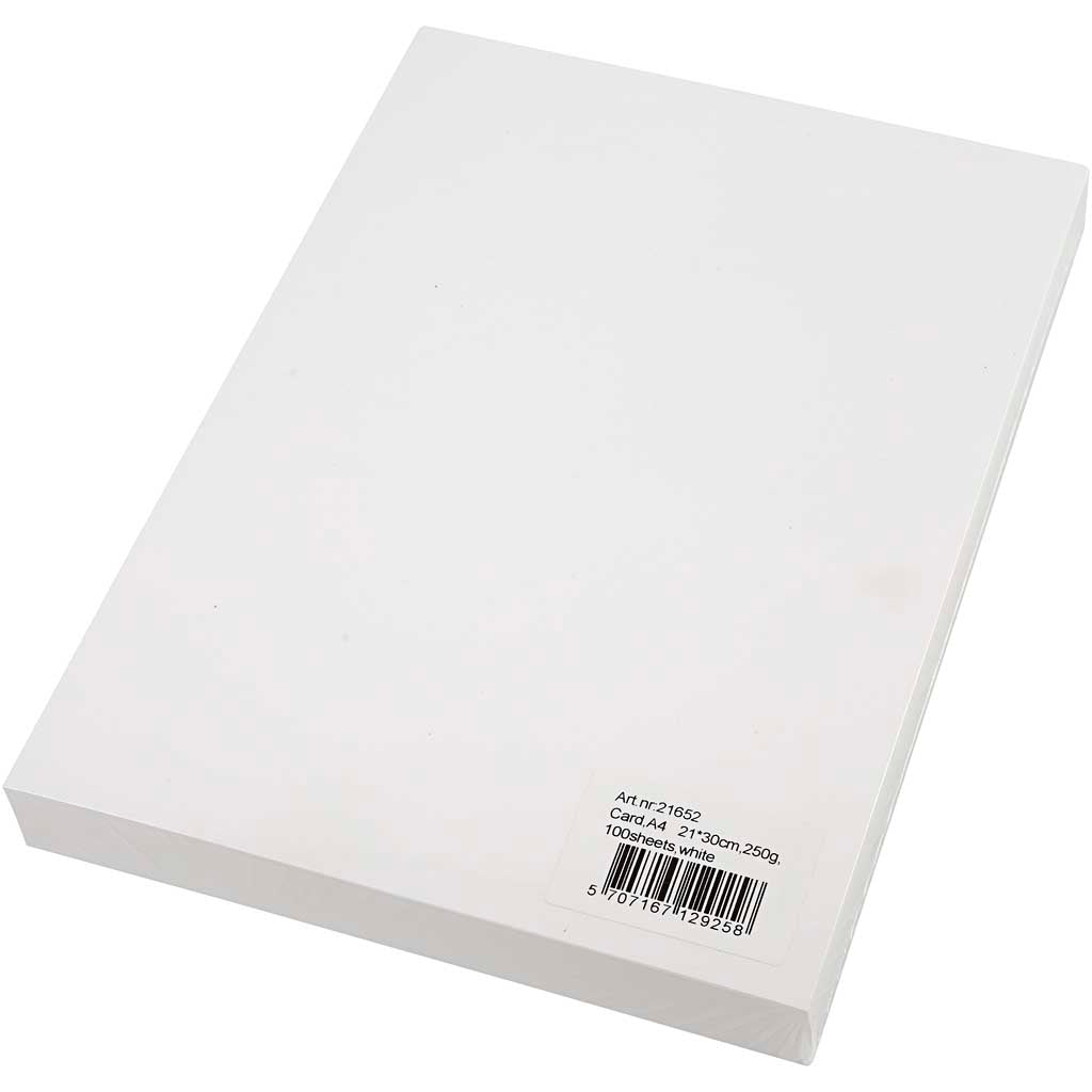 Karton, A4 210x297 mm,  250 gr, wit, 100vellen [HOB21652]