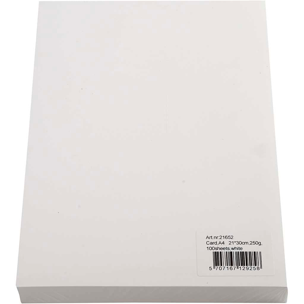 Karton, A4 210x297 mm,  250 gr, wit, 100vellen [HOB21652]