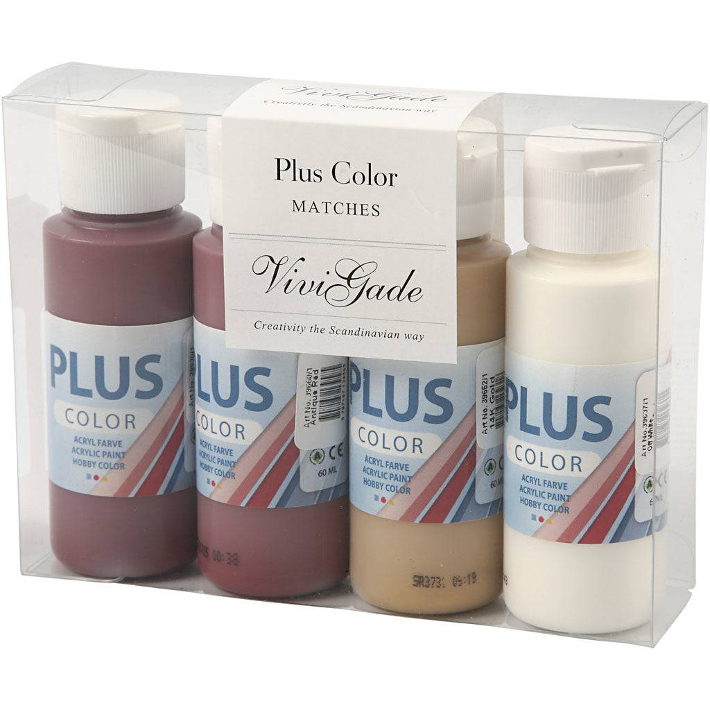 Plus Color Acrylverf - Copenhagen, diverse kleuren, 4x60ml [HOB-22230]