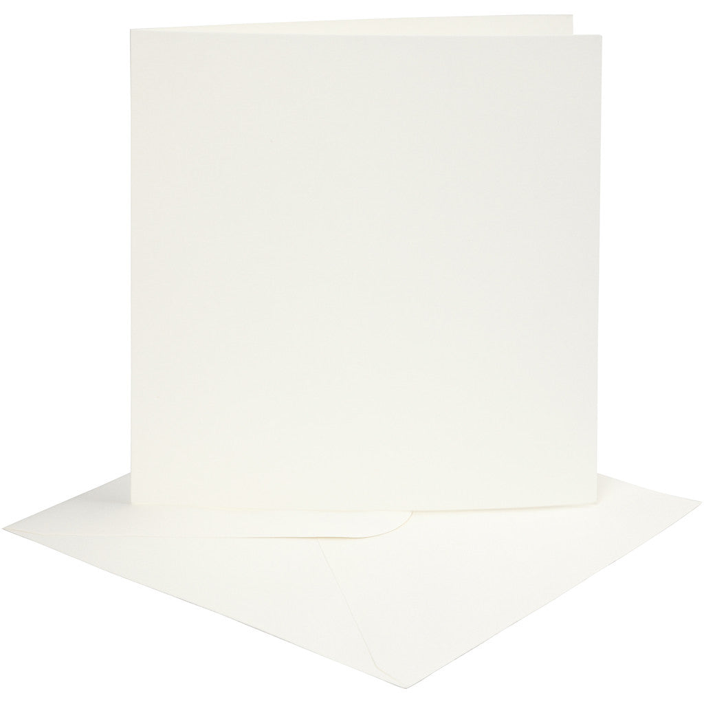 Kaarten en enveloppen, afmeting kaart 15,2x15,2 cm, afmeting envelop 16x16 cm, 220 gr, off-white, 4 set/ 1 doos [HOB-230542]