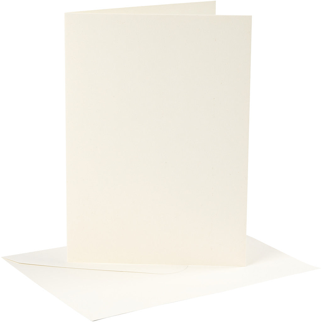 Kaarten en enveloppen, afmeting kaart 12,7x17,8 cm, afmeting envelop 13,3x18,5 cm, 220 gr, off-white, 4set/ 1 doos [HOB-230562]