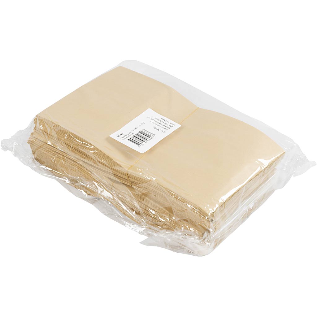 Sac en papier, H : 27 cm, dim. 9x15 cm, 50 gr, brun, 100 pièces/ 1 Pq. [HOB-23392]