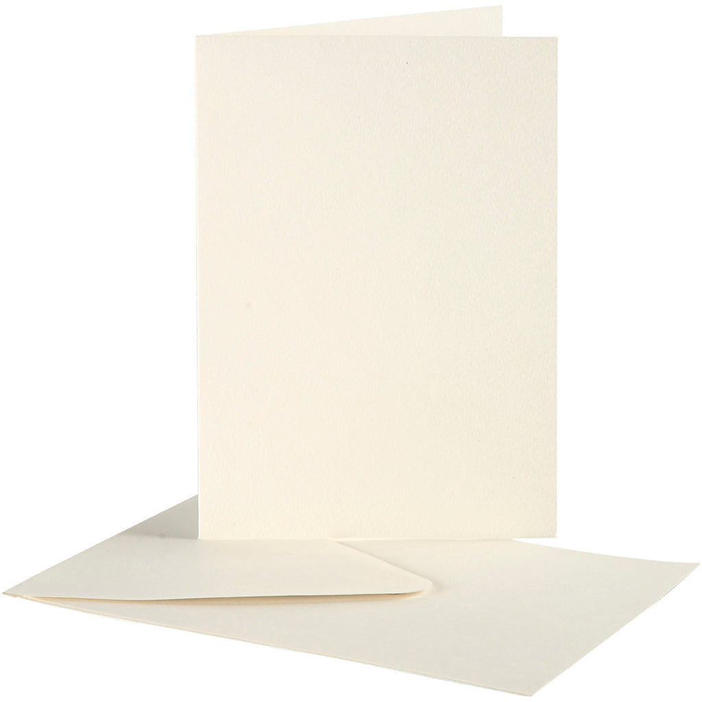 Cards And Envelopes, card size 10,5x15 cm, envelope size 11,5x16,5 cm, off-white, 10set