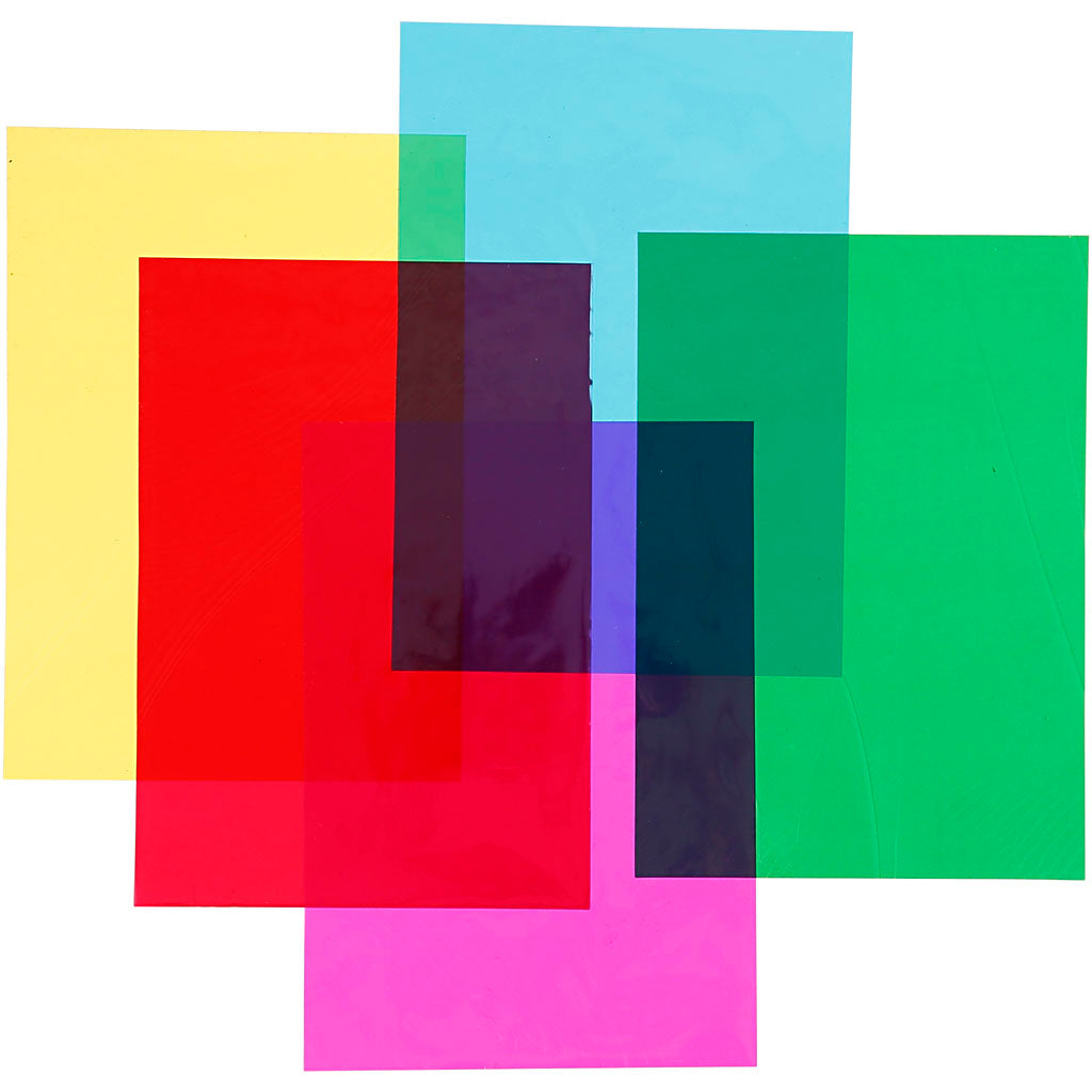 Cellophane, 210x297 mm, assorted colours, 5x20sheet