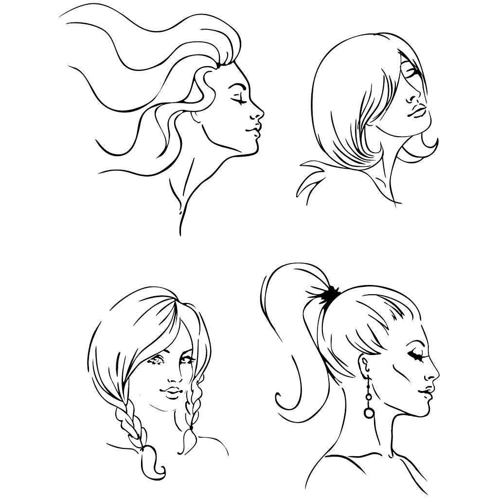 Clear Stamps, hairstyle, sheet 11x15,5 cm, 1 sheet