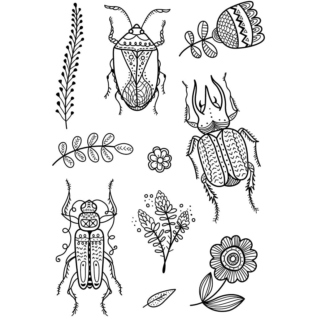 Clear Stamps, buggs, sheet 11x15,5 cm, 1 sheet