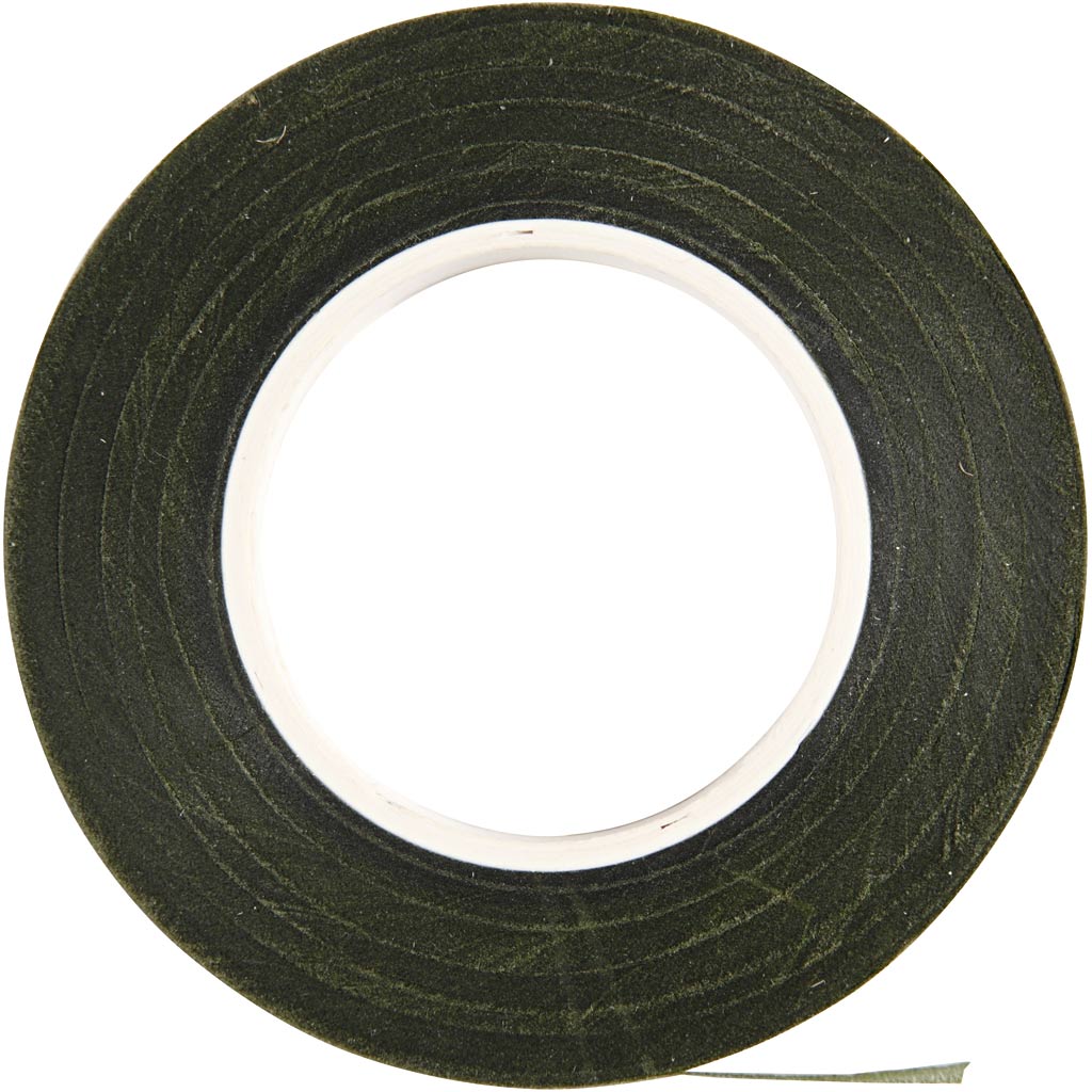 Floral tape, B: 12 mm, donkergroen, 27 m/ 1 rol [HOB-25207]