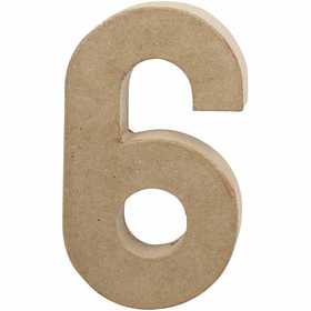 Cijfer, 6, H: 20,5 cm, B: 11,5 cm, dikte 2,6 cm, 1 stuk [HOB-26634]