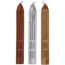 Cire à cacheter, Or, argent, bronze, L : 10 cm, 3 pièces/ 1 Pq. [HOB-27026]