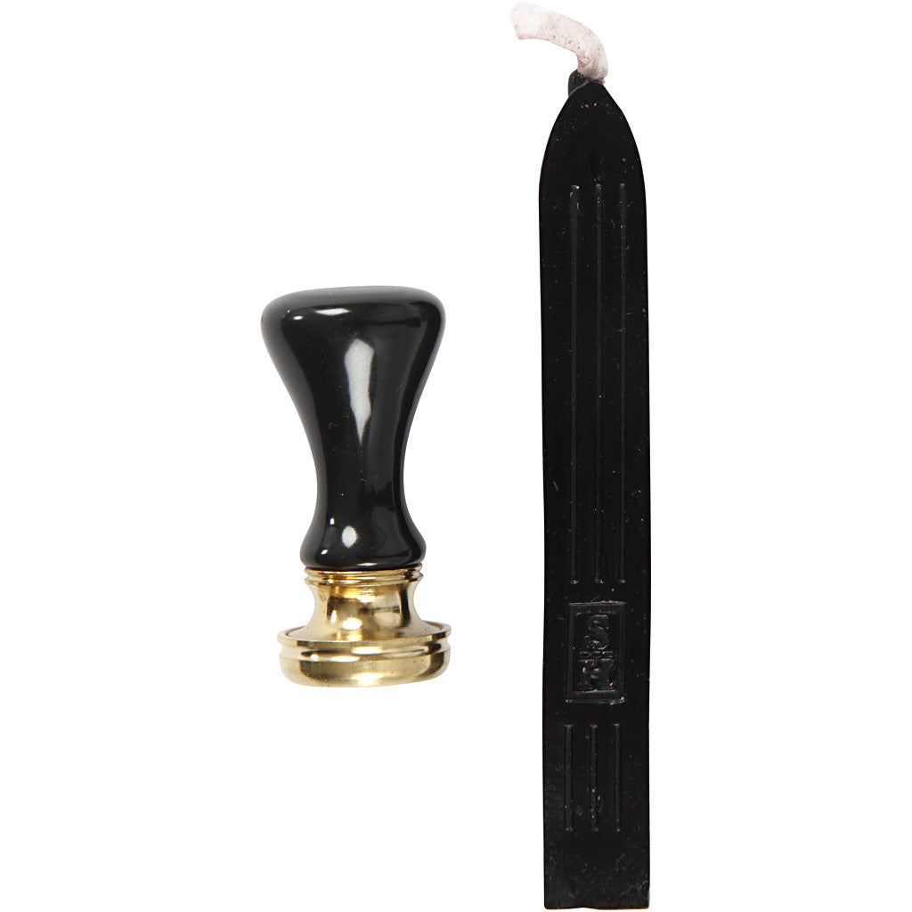 Zegel set, d 17 mm, zwart, 1 set [HOB-270284]