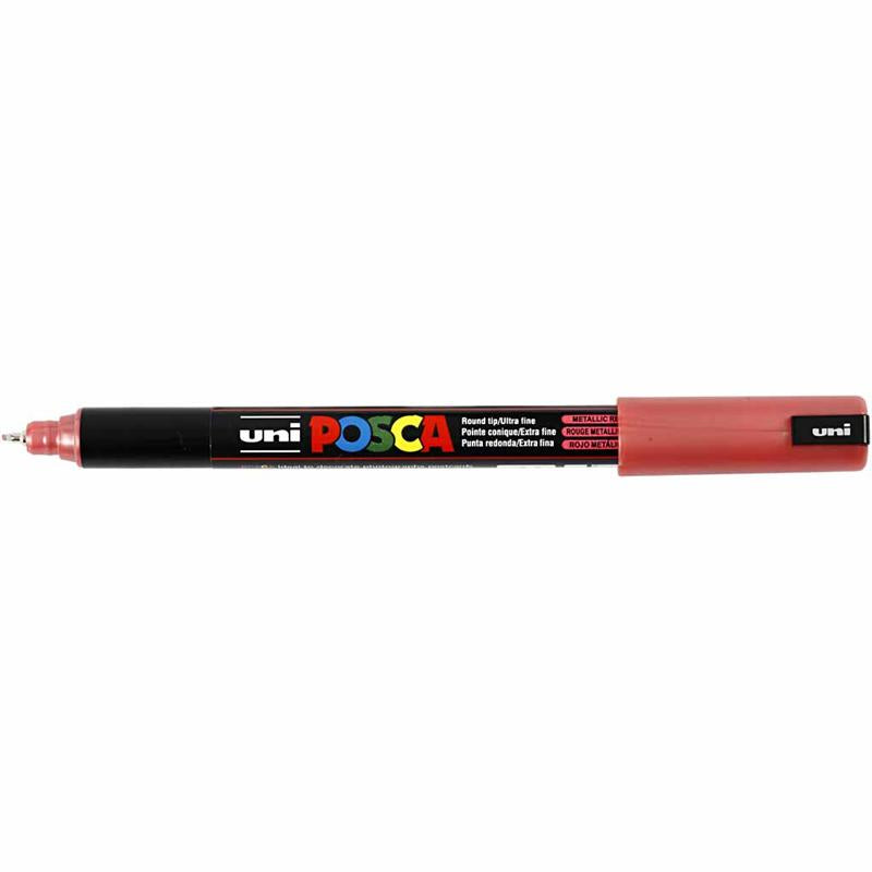 Feutre Posca, dim. PC-1MR, trait 0,7 mm, extra fin, rouge métallique, 1 pièce [HOB-272860]