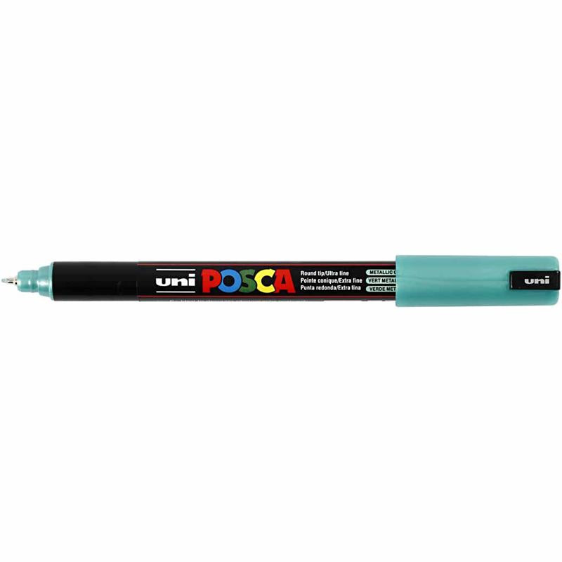 Feutre Posca, dim. PC-1MR, trait 0,7 mm, extra fin, vert métallique, 1 pièce [HOB-272870]