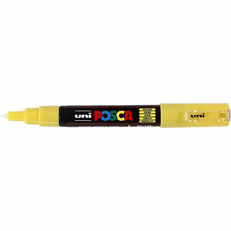 Feutre Posca, dim. PC-1M, trait 0,7 mm, extra fin, jaune, 1 pièce [HOB-273044]