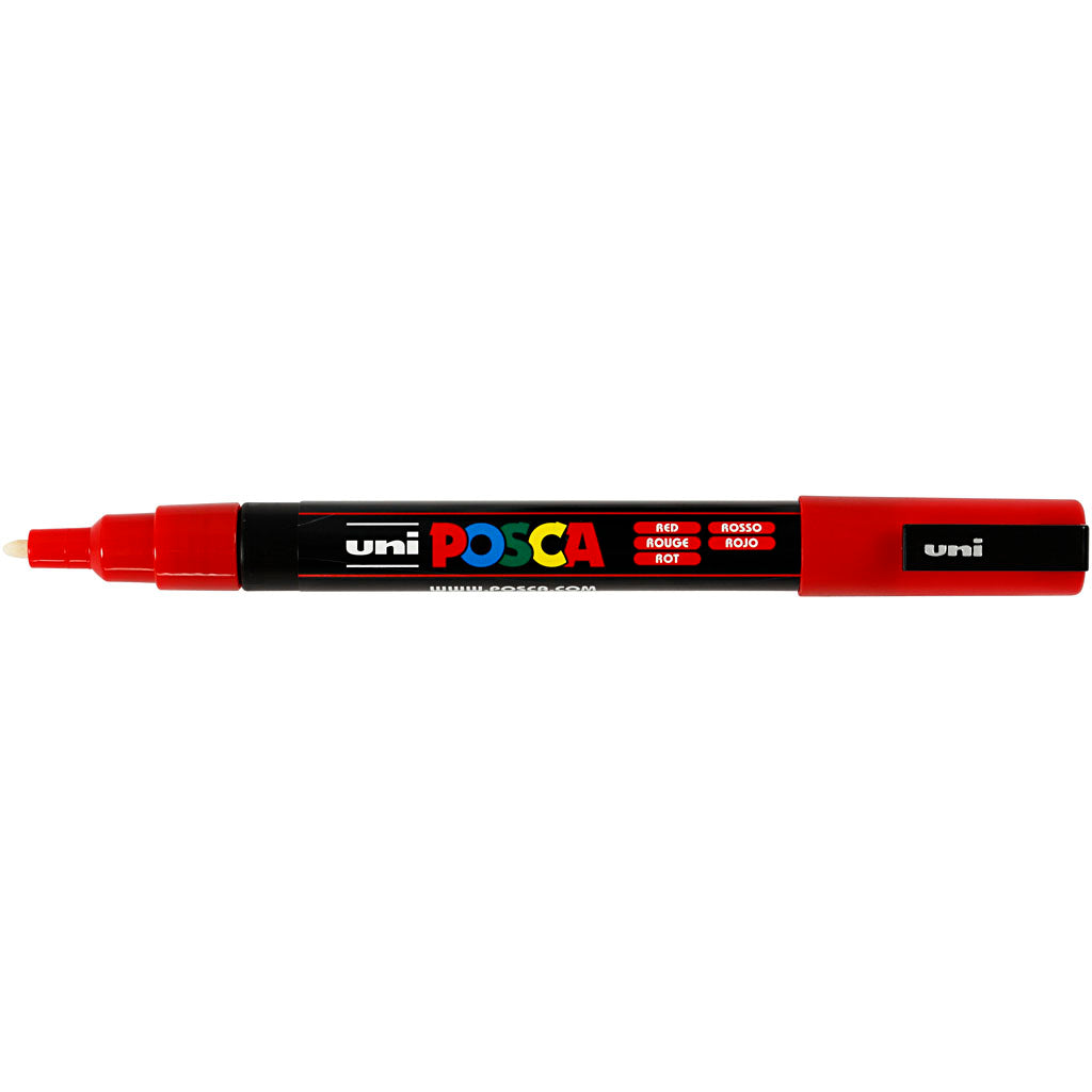 Feutre Posca, dim. PC-3M, trait 0,9-1,3 mm, fin, rouge, 1 pièce [HOB-274040]
