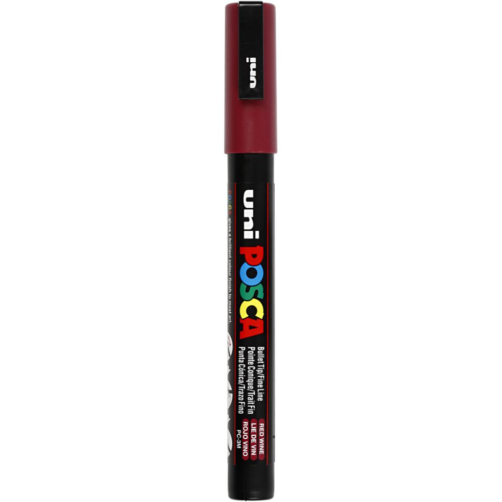 Feutre Posca, dim. PC-3M, trait 0,9-1,3 mm, fin, vin rouge, 1 pièce [HOB-274050]
