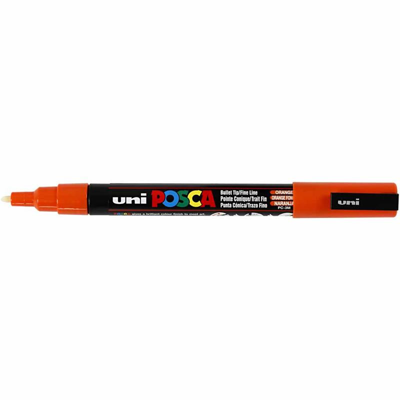 Posca Marker, afm PC-3M, lijndikte 0,9-1,3 mm, fijn, oranje, 1 stuk [HOB-274054]