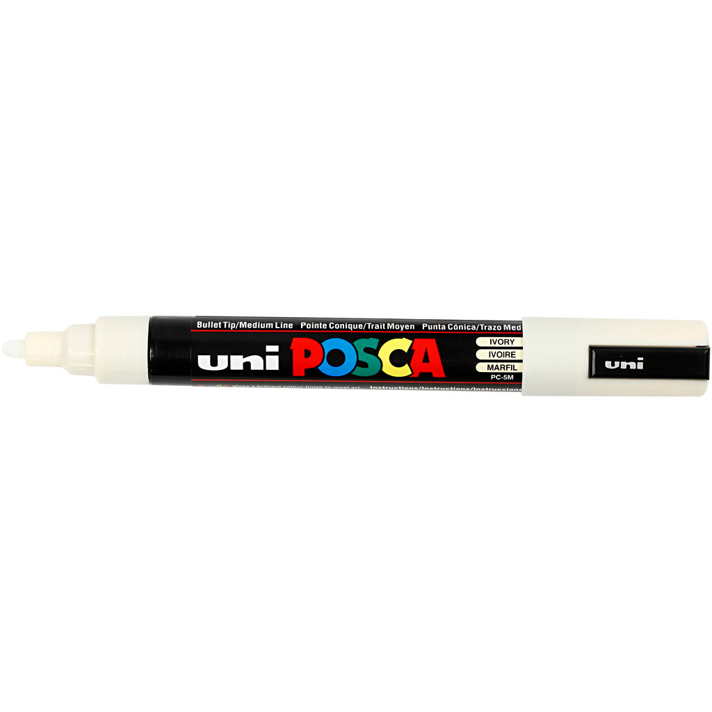 Feutre Posca, dim. PC-5M, trait 2,5 mm, moyen, ivoire, 1 pièce [HOB-276019]