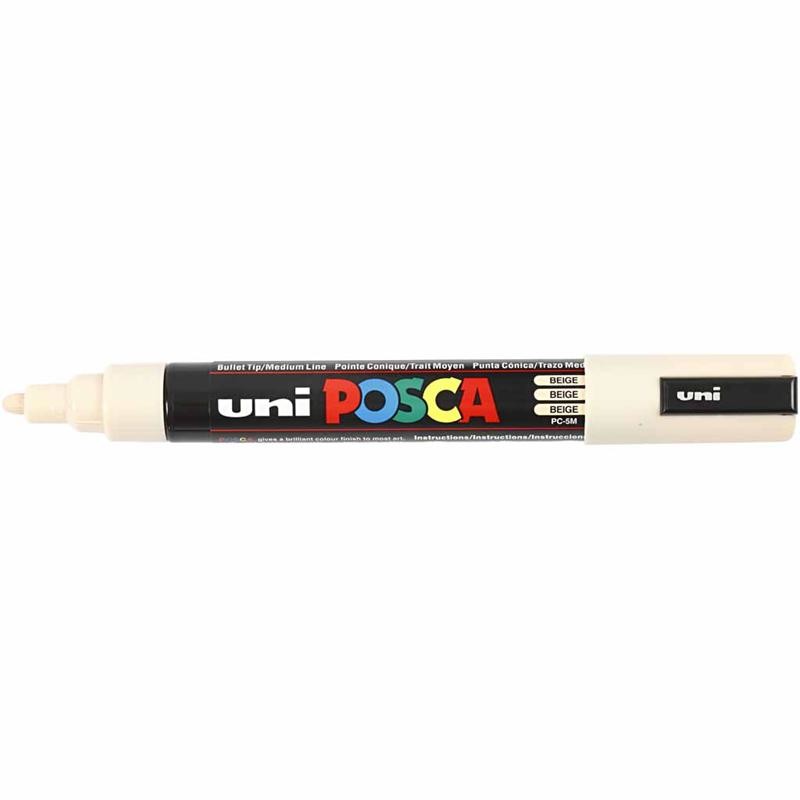 Posca Marker, afm PC-5M, lijndikte 2,5 mm, medium, beige, 1 stuk [HOB-276088]