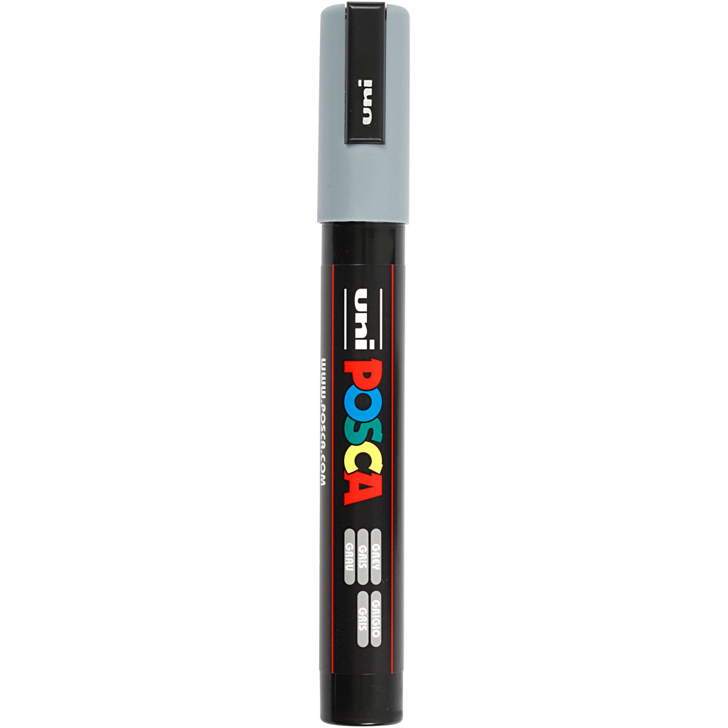 Posca Marker, no. PC-5M, line 2,5 mm, medium, grey
