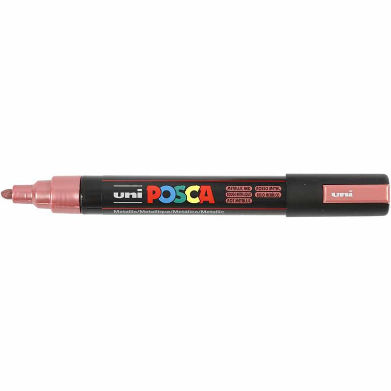 Feutre Posca, dim. PC-5M, trait 2,5 mm, moyen, rouge métallique, 1 pièce [HOB-276860]