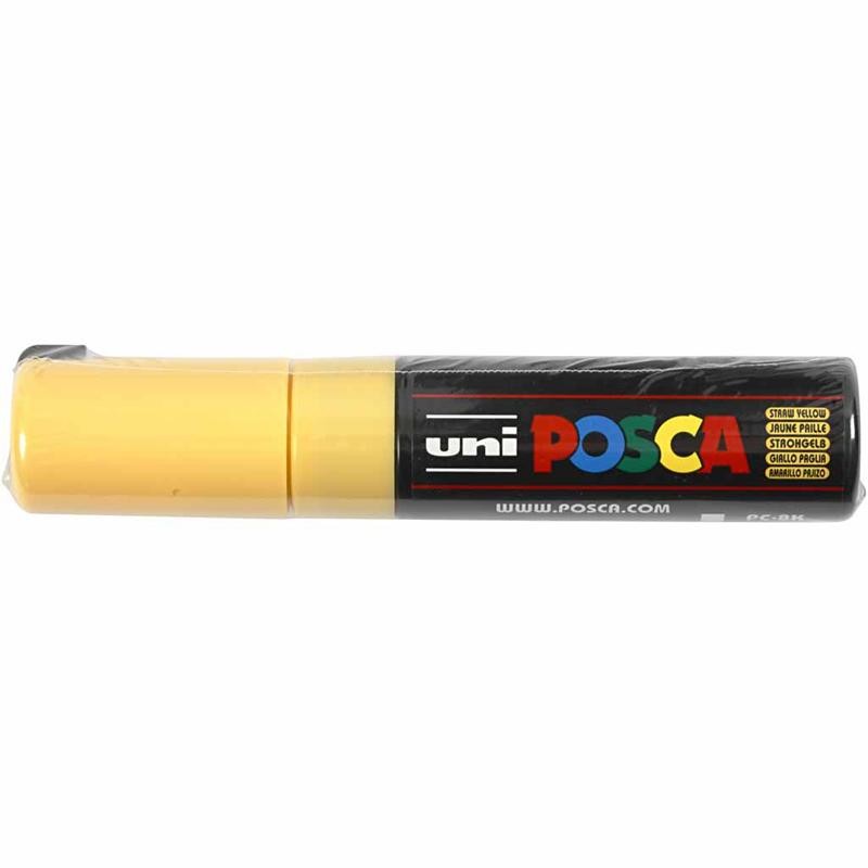 Feutre Posca, dim. PC-8K, trait 8 mm, large, jaune paille, 1 pièce [HOB-278038]