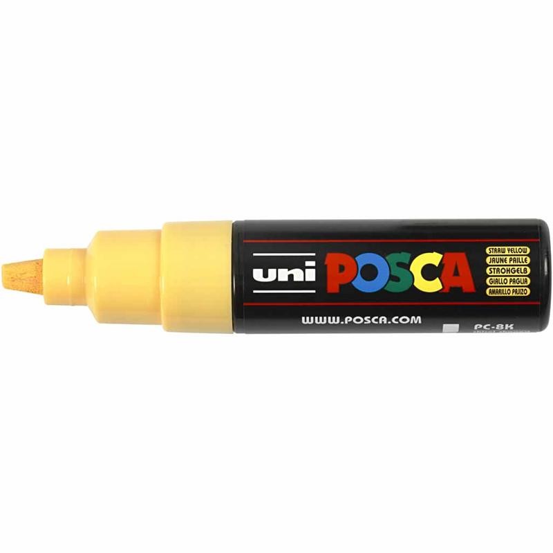 Feutre Posca, dim. PC-8K, trait 8 mm, large, jaune paille, 1 pièce [HOB-278038]