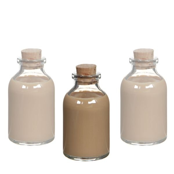 Mini bouteille en verre avec bouchon 20ml 6cm de hauteur Ø 3 cm (plateau avec 105 pcs) [IFS-28075]
