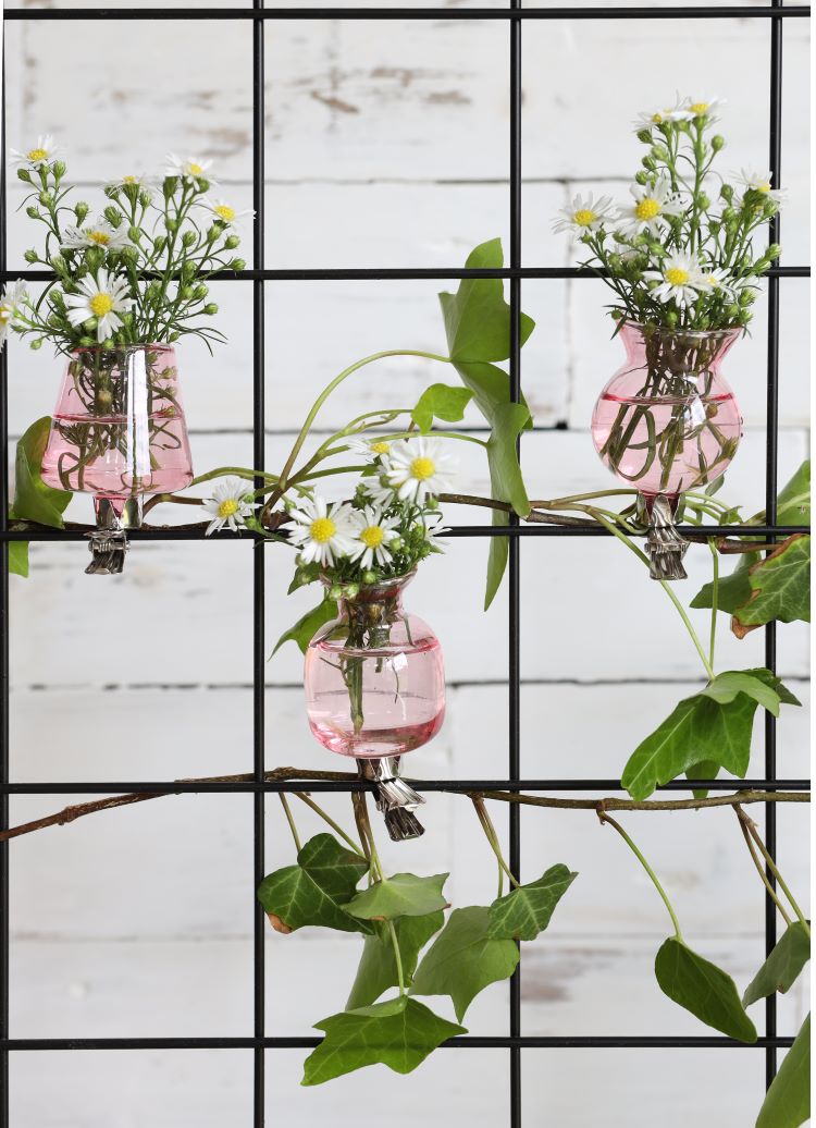 Vaasjes op clip assorti van 3 stuks Roze (1 st.) [IFS-28094]