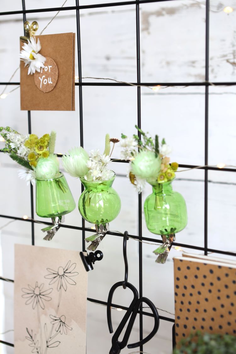 Vaasjes op clip assorti van 3 stuks Groen (1 st.) [IFS-28095]