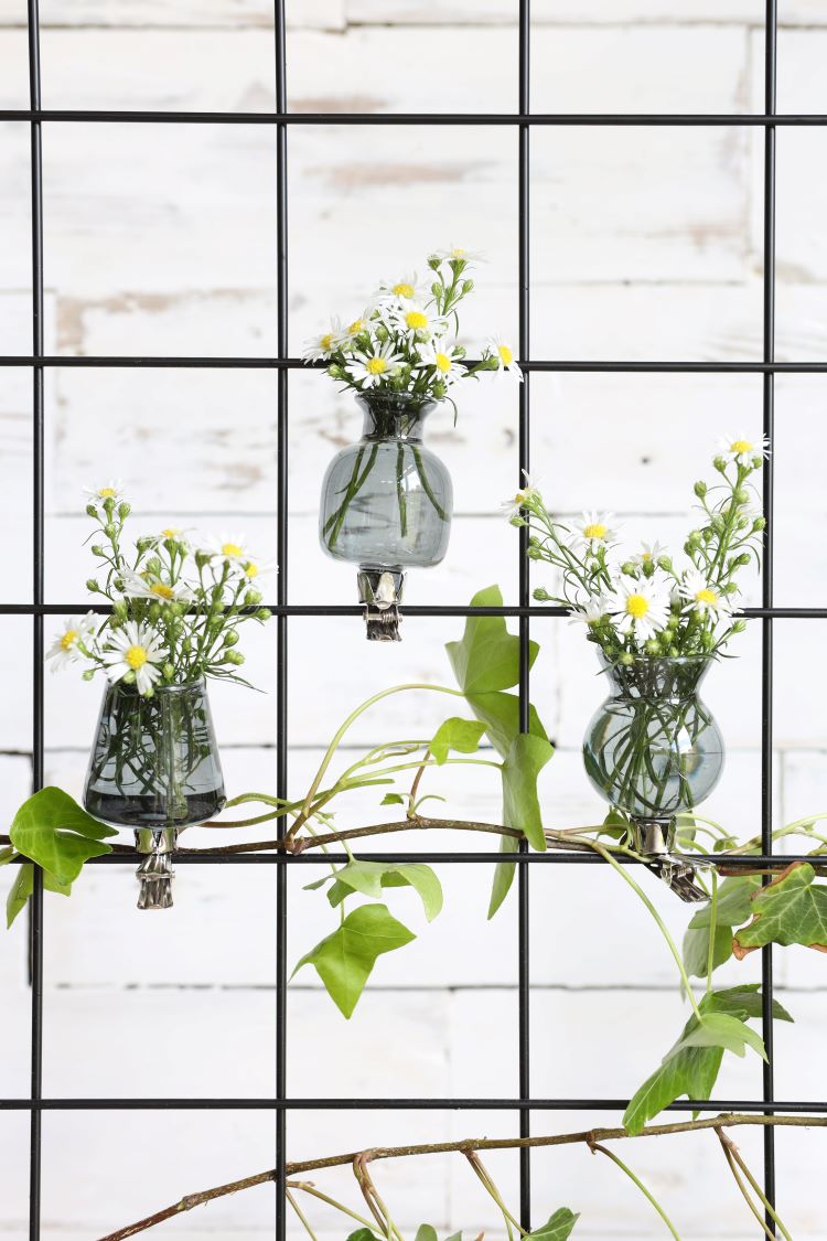 Vaasjes op clip assorti van 3 stuks Grijs (1 st.) [IFS-28096]