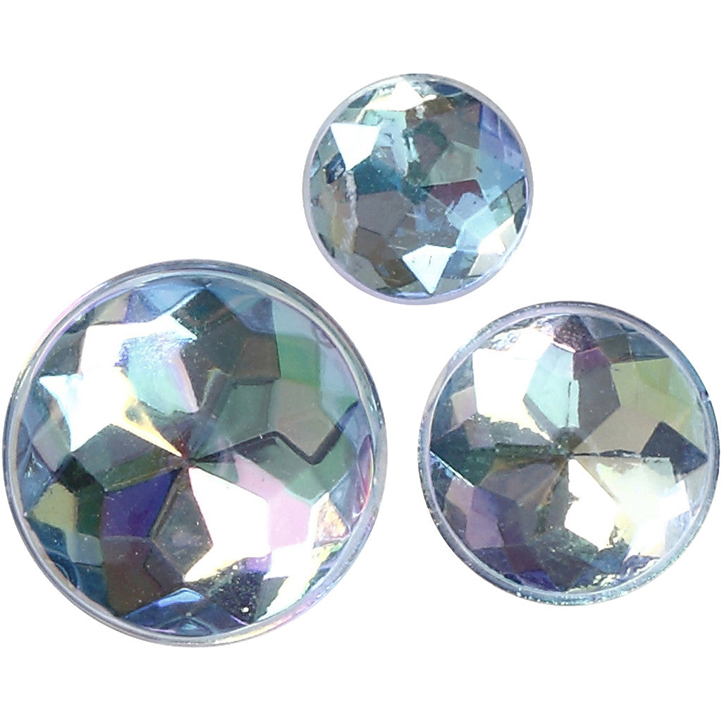 Pierres de strass, dim. 6+8+10 mm, bleu, 40 pièces/ 1 Pq. [HOB-28323]