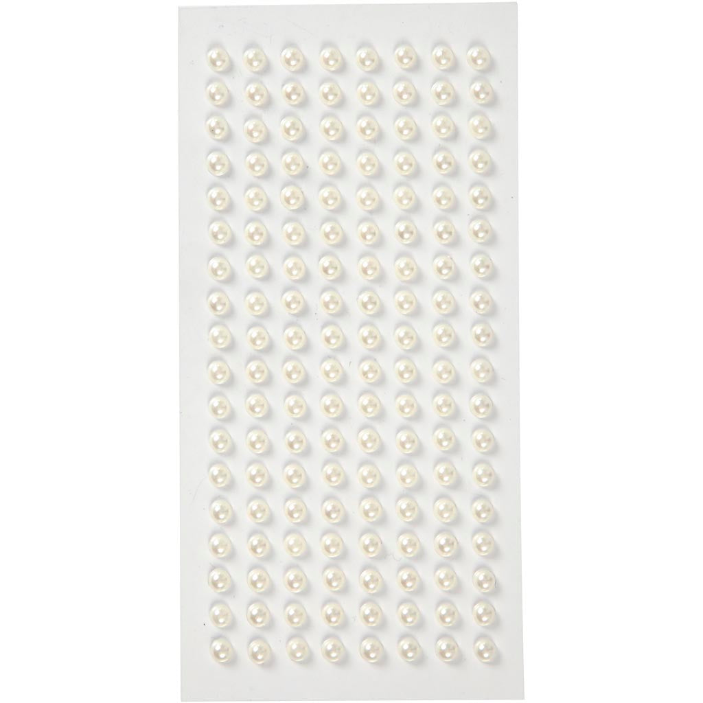 Half-Beads, dia. 5 mm, white, 144 pc
