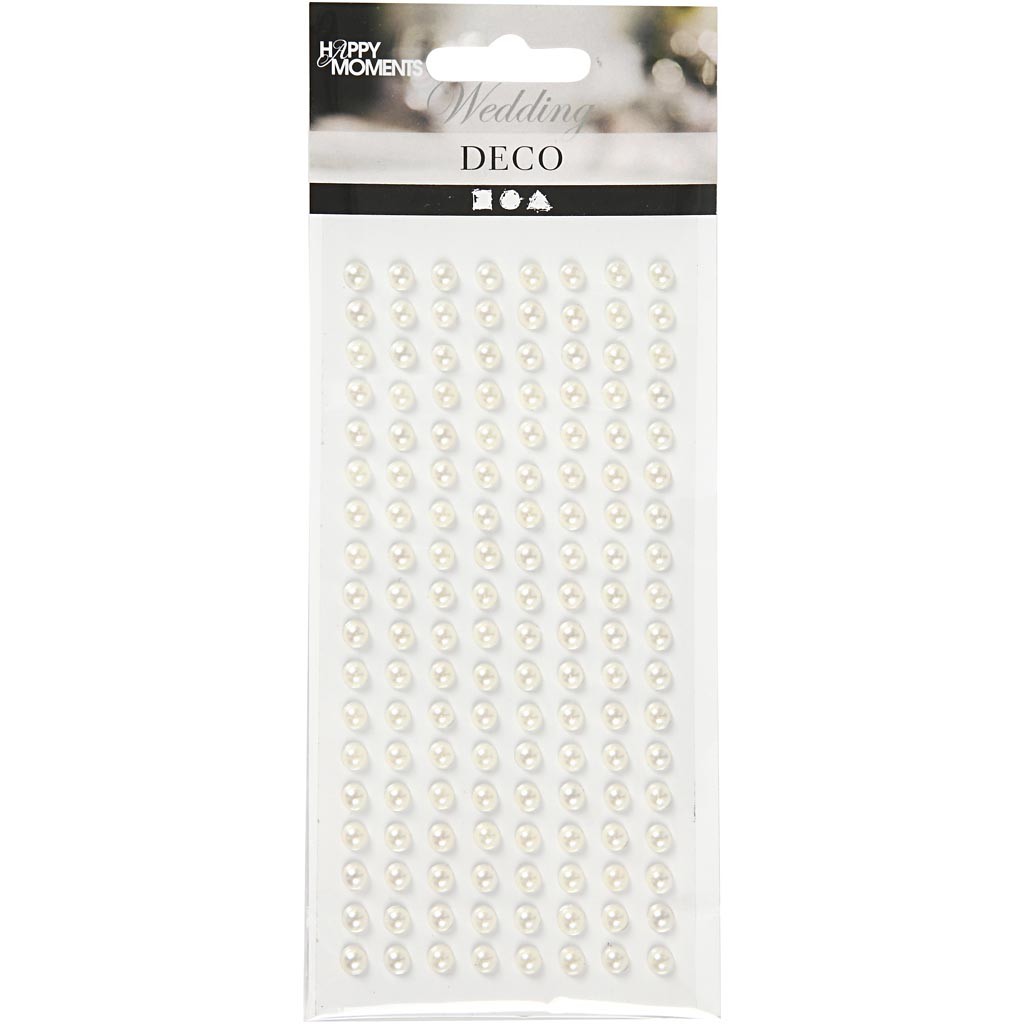 Demi-Perles, d 5 mm, blanc, 144 pièces/ 1 Pq. [HOB-28434]