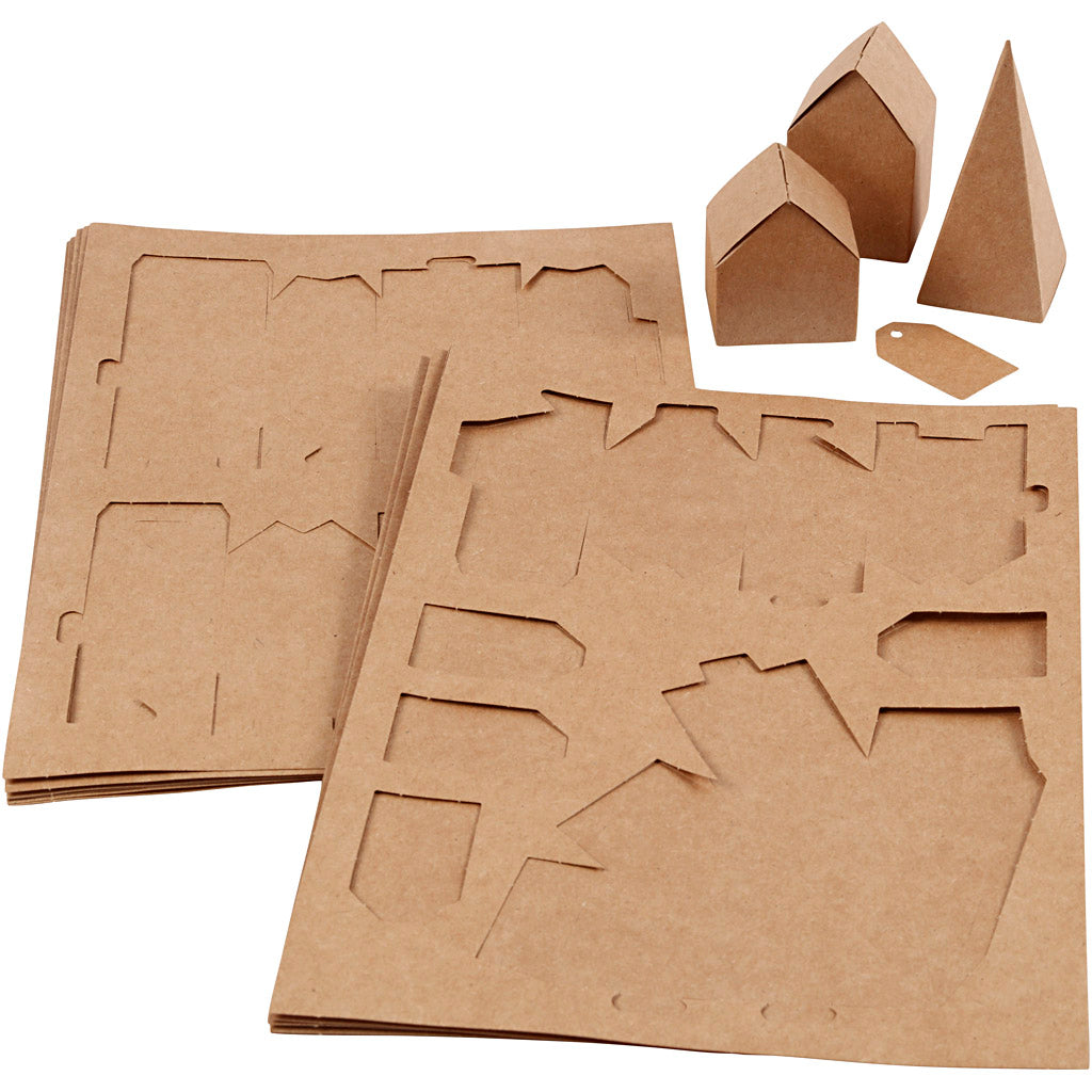 Huizen en bomen, H: 5,7-10 Cm cm, 1 set [HOB-29040]
