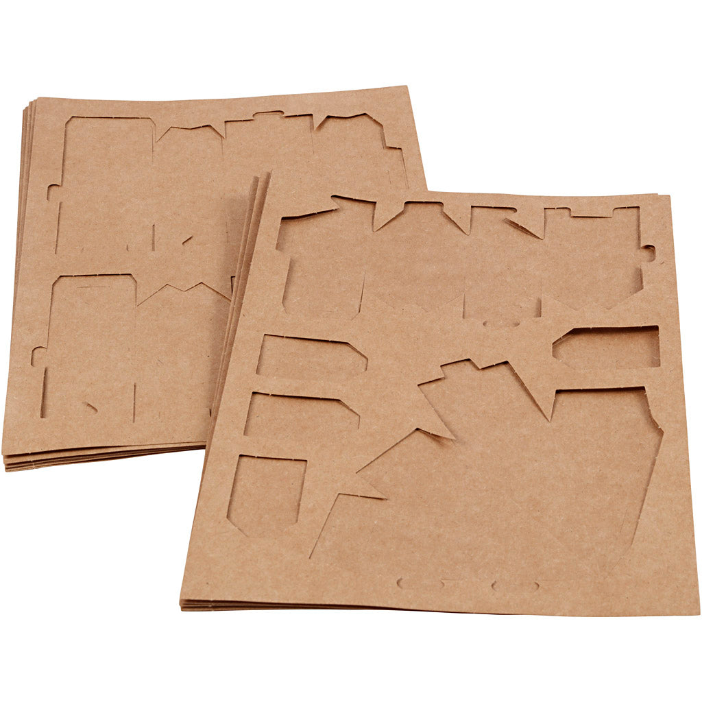 Huizen en bomen, H: 5,7-10 Cm cm, 1 set [HOB-29040]
