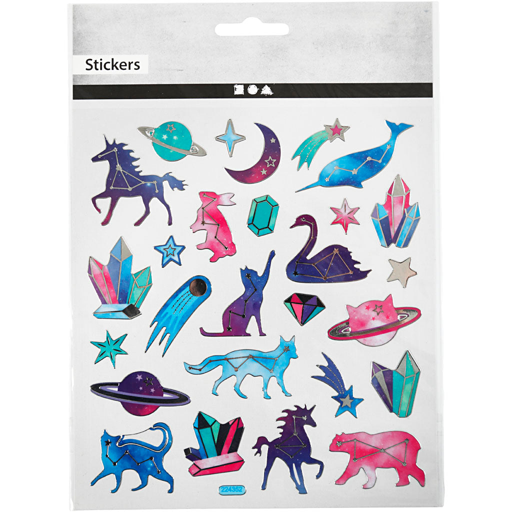 Stickers, Dieren, vel 15x16,5 cm, 1 vel [HOB-29044]