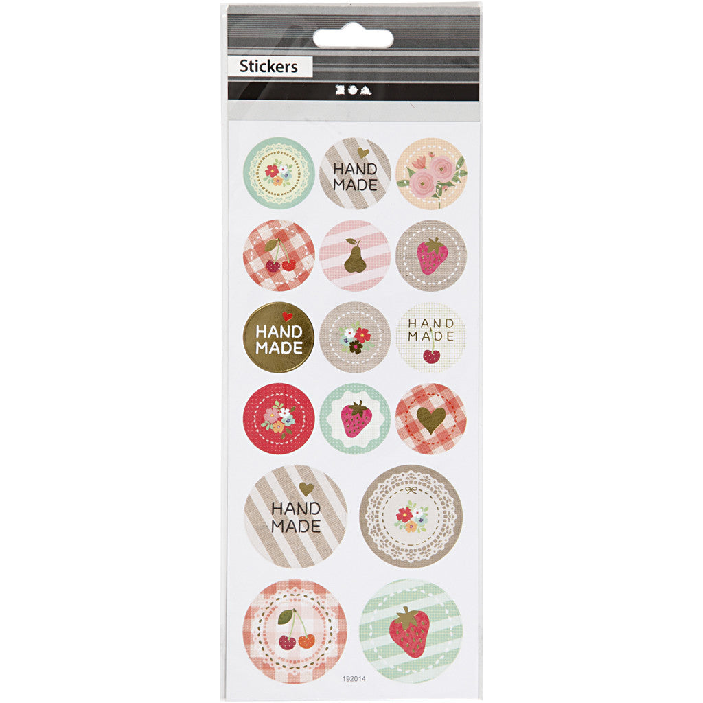 Autocollants pastels, handmade, feuille 10x23 cm, ca. 16 pièce, 1 flles [HOB-29157]