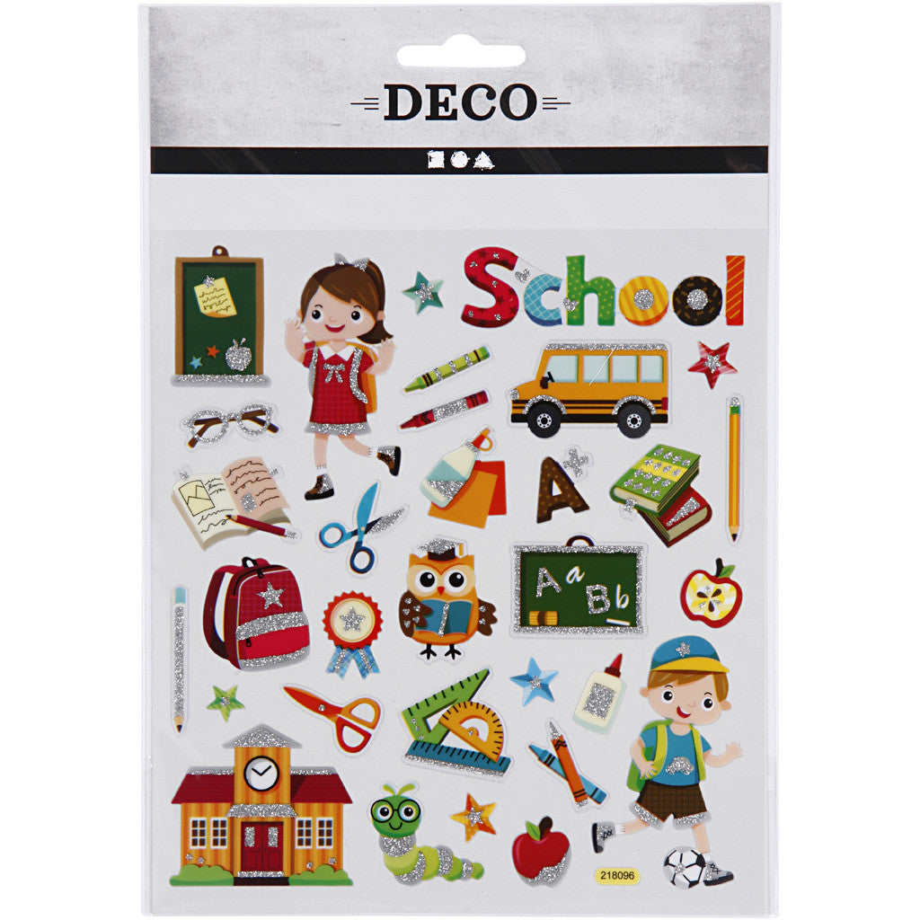 Autocollants, école, feuille 15x16,5 cm, ca. 32 pièce, 1 flles [HOB-29176]