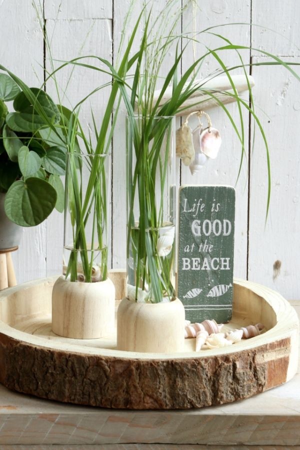 Houten basisvoet met reageerbuis Ø 5 cm en 28 cm hoog (1 pc) [IFS-29219]